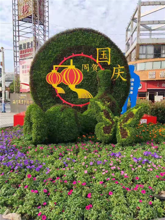 黄楼草花造型 
