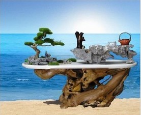兰州山水盆景 水早盆景 吸水石 假山 天然石制 