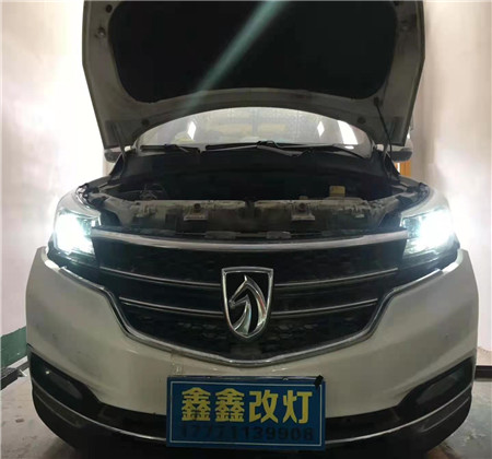 宝俊730原车LED大灯换海拉五 