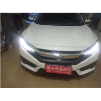 南昌改灯本田十代思域升级高配全LED大灯总成 