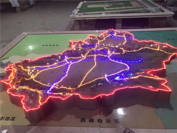新疆地形地貌沙盘模型制作 