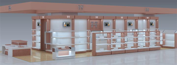 银川化妆品展柜-商场展柜设计 